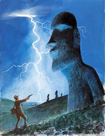 Almanacco del Mistero - Illustrazione originale, tempera su cartone