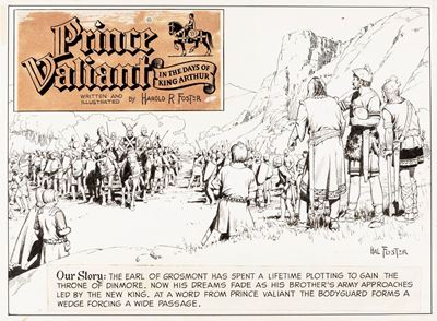Prince Valiant - A King Earns a Throne, matita e china su cartoncino