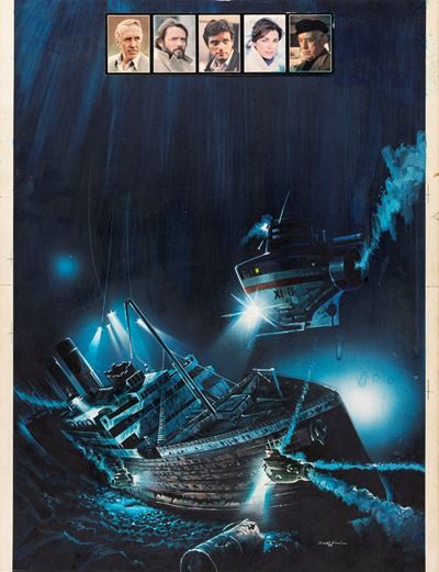 Blitz nell'oceano (Raise the Titanic), tempera e collage su cartone