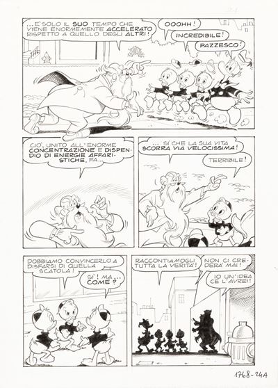 Zio Paperone e la scatola del tempo, matita e china su cartoncino