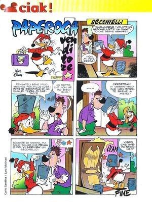 Laura Molinari - Paperoga venditore, matita e china su cartoncino