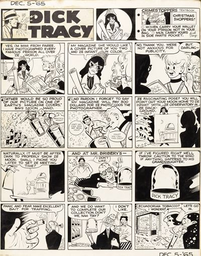 Dick Tracy, matita e china su cartoncino