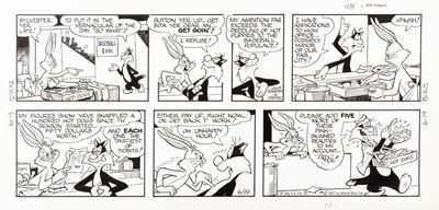 Bugs Bunny, Tavola domenicale del 19/06/1977 - Matita e china su cartoncino