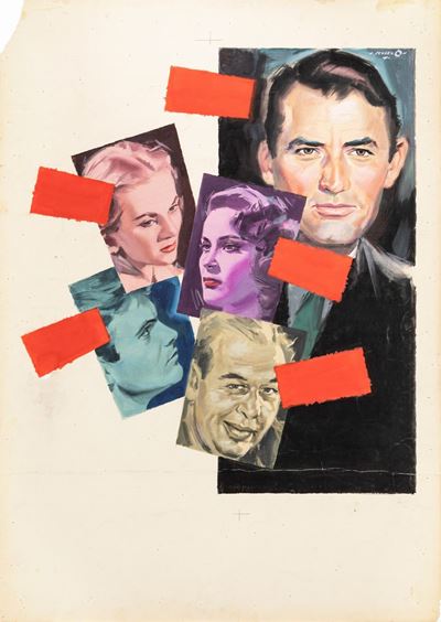 Bozzetto originale per 'Il caso Paradine' (The Paradine Case), tempera su cartoncino