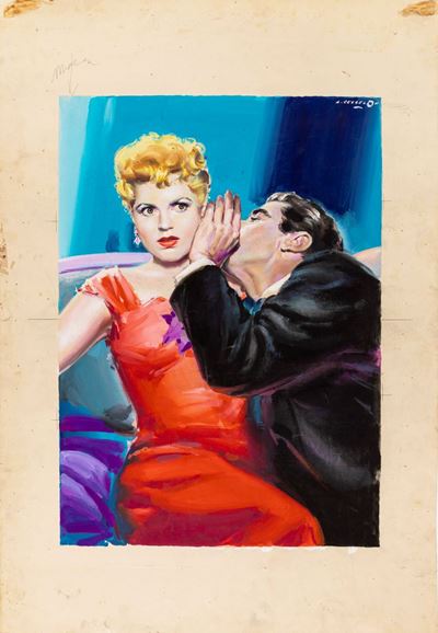 Bozzetto originale per 'La ragazza del secolo' (It Should Happen to You), tempera su cartoncino