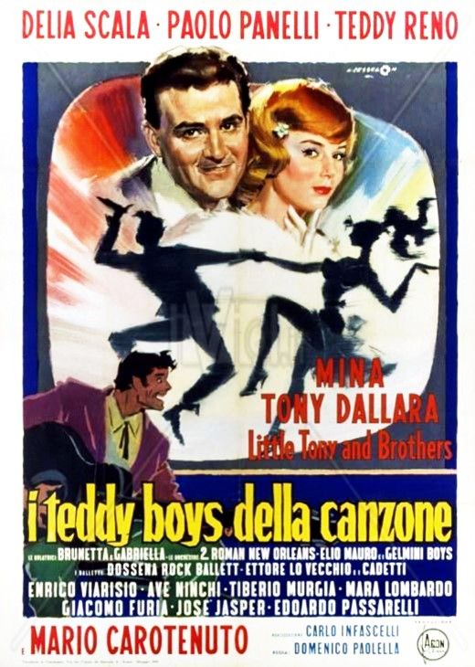 Angelo Cesselon - I Teddy boys della canzone, tempera su cartoncino