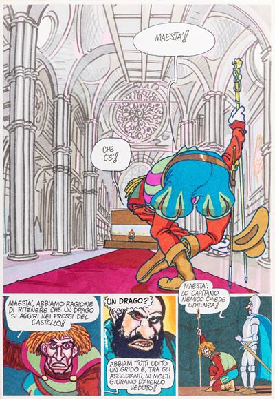 Zanardi medievale - Matita e pennarelli su cartoncino, 33 x 48 cm, 1988