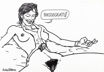 Rassegnati! - matita e pennarello su cartoncino, 1987