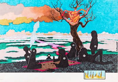 L'albero della meditazione, pennarelli su cartoncino, 1985