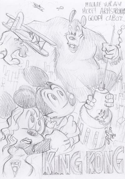 King Kong - Disegno a matita su carta