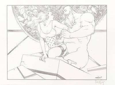 Era e Zeus - Serigrafia su cartoncino