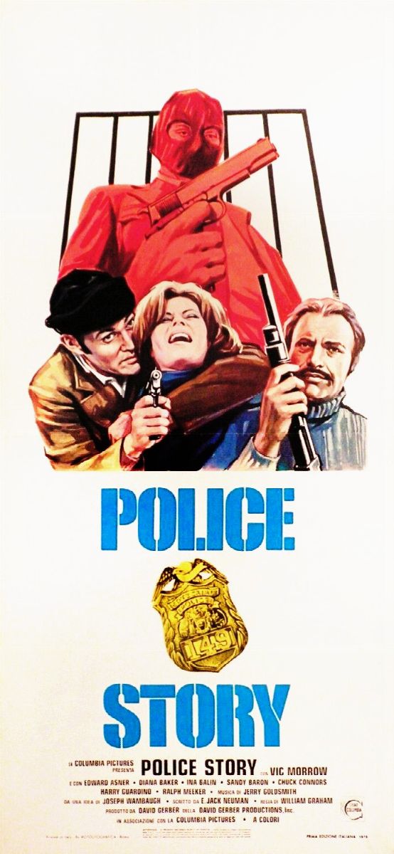 Ercole Brini - Bozzetto per la locandina del film 'Police Story', tempera su cartoncino