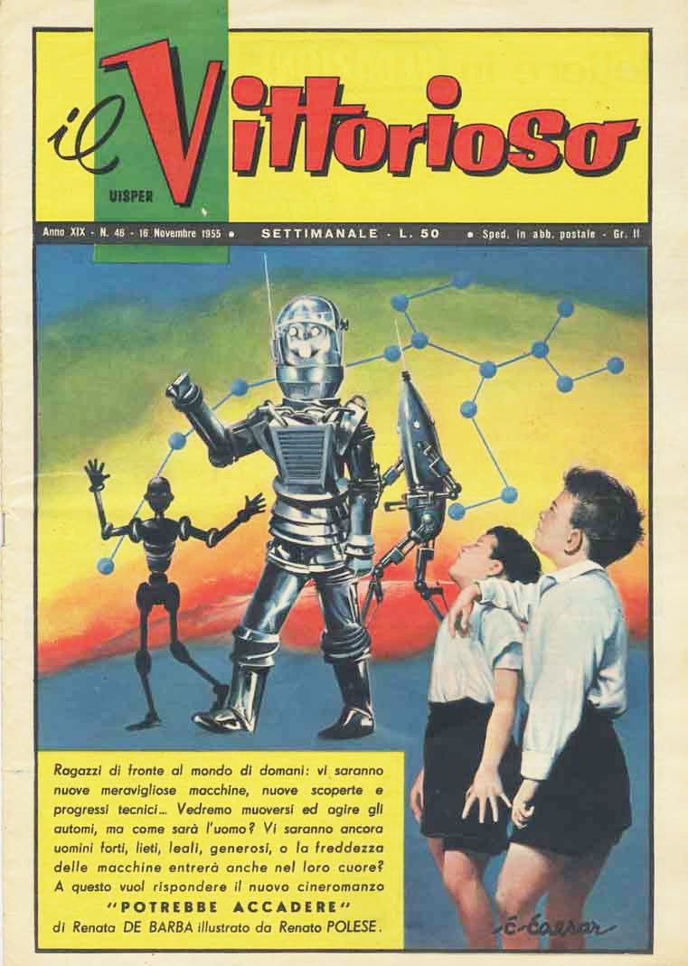 Kurt Caesar - Gli automi del domani, tempera su cartoncino