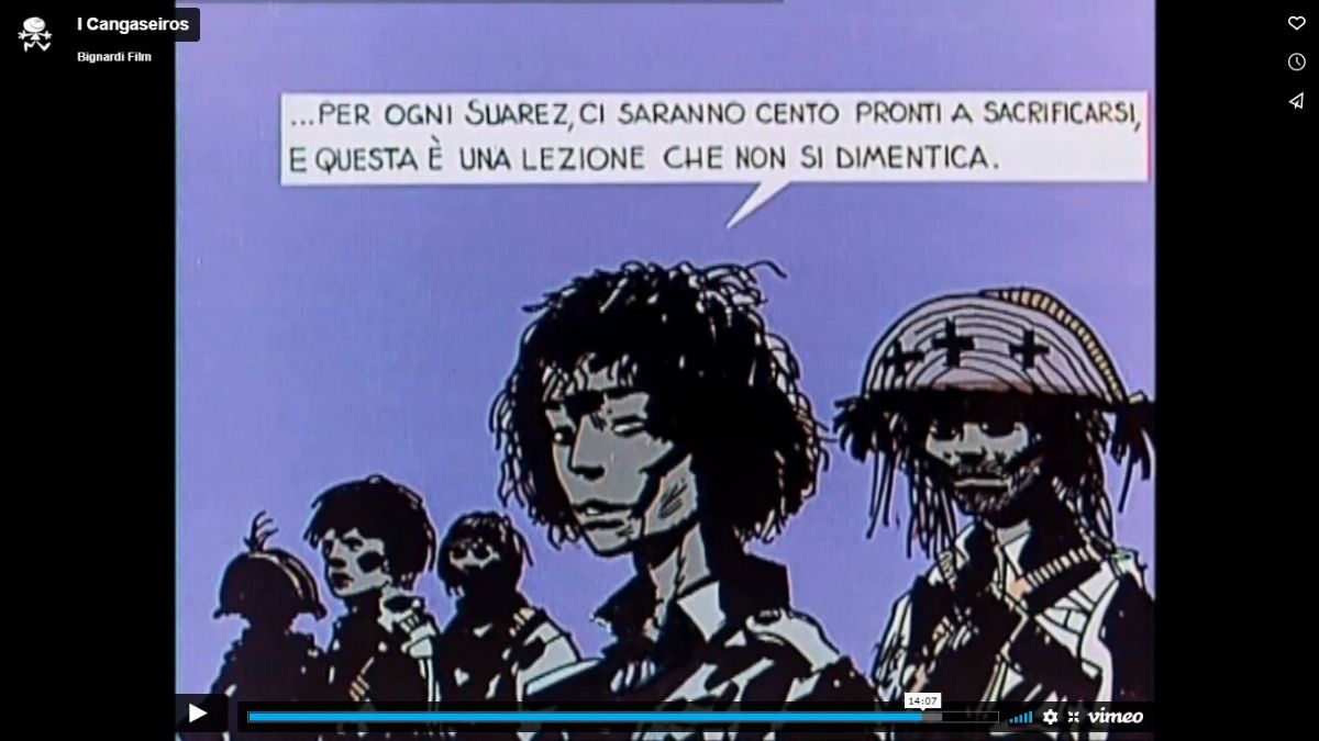Studio Bignardi - Hugo Pratt, Corto Maltese e 'I Cangaceiros', tempera su rodovetro, 1972