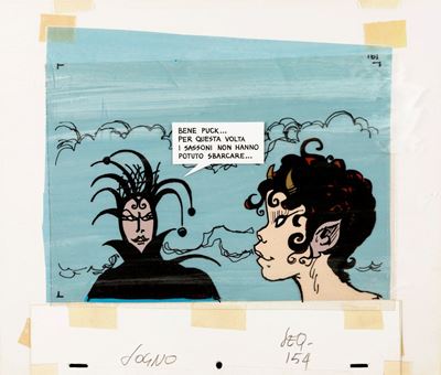 Pratt, Corto Maltese e un sogno di un mattino di mezzo inverno, tempera su rodovetro