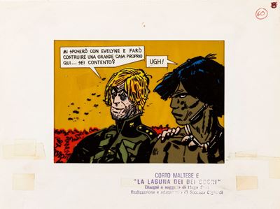 Hugo Pratt, Corto Maltese e la laguna dei bei sogni, tempera su rodovetro
