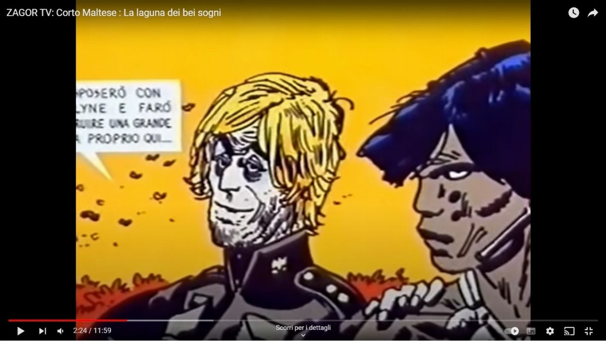 Studio Bignardi - Hugo Pratt, Corto Maltese e la laguna dei bei sogni, tempera su rodovetro