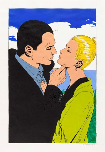Diabolik e Eva, tempera su cartoncino