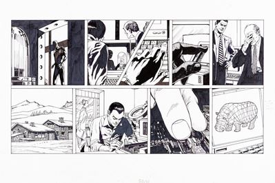 Diabolik - Ladri di tempo, matita, china e pennarello su cartoncino