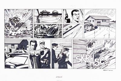 Diabolik - Ladri di tempo, matita, china e pennarello su cartoncino