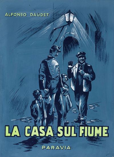 La casa sul fiume, tempera su cartoncino