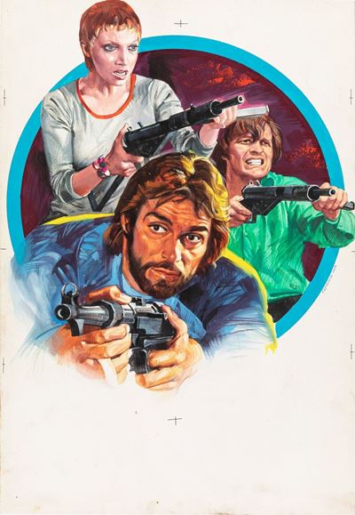 Bozzetto per locandina del film 'Sterminate Gruppo Zero', tempera su cartoncino