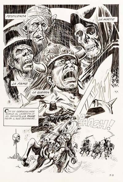 Fumetti dell´Orrore - I Cavalieri dell´Apocalisse, matita e china su cartoncino