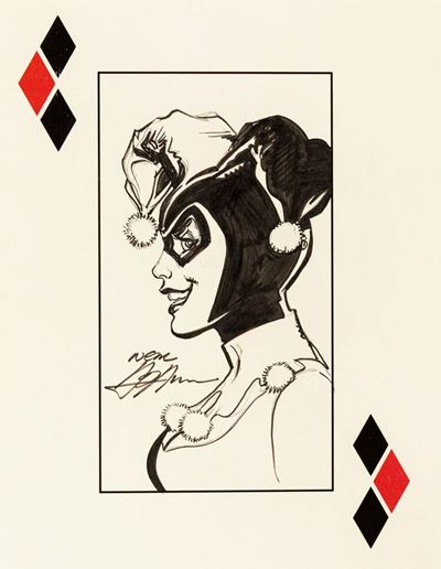 Harley Quinn - matita e china su cartoncino