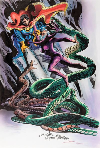 Colan, McLeod e Smith, Dottor Strange & Clea, matita, china e acrilici su cartoncino