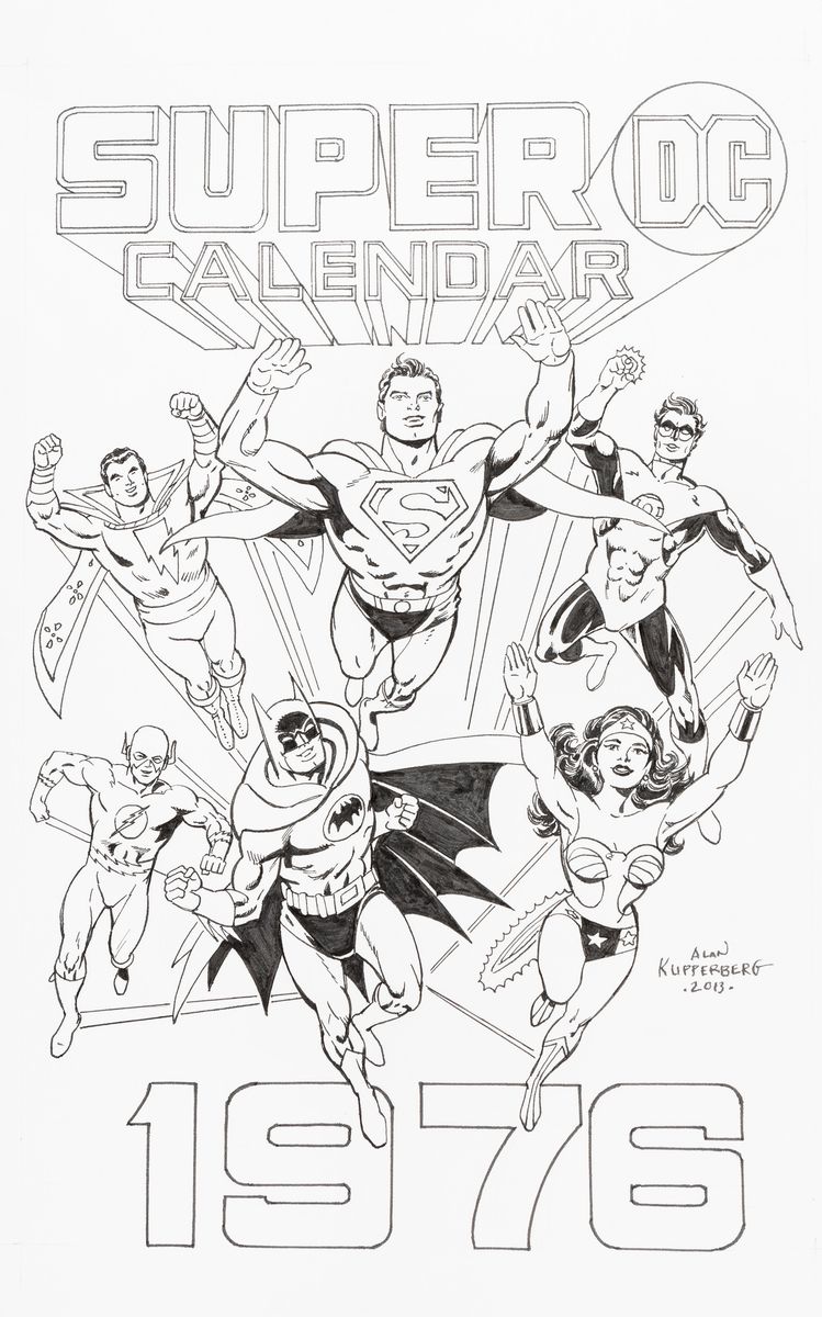 Alan Kupperberg Super DC Calendar 1976 2013 Fumetti Tavole e