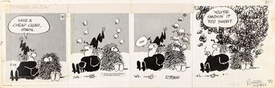 Broom Hilda - Striscia giornaliera del 29/05/1970, matita, china e retino su cartoncino