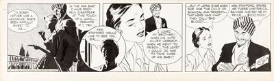Rip Kirby - Striscia giornaliera del 31/07/1951, matita e china su cartoncino