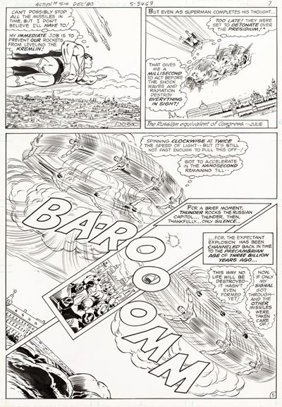 Action Comics - Superman: Countdown of the Killer Computer!, matita e china su cartoncino DC