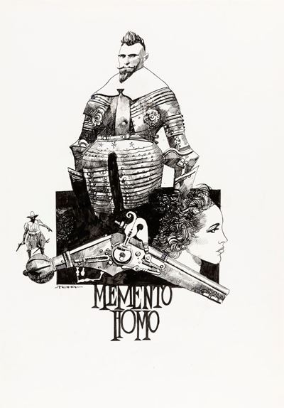 Voci discordi - Il canto della vigilia, matita e china su cartoncino, 35 x 50 cm, 1992