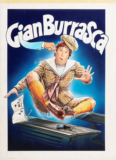 Bozzetto originale per 'Gian Burrasca', tempera su cartone