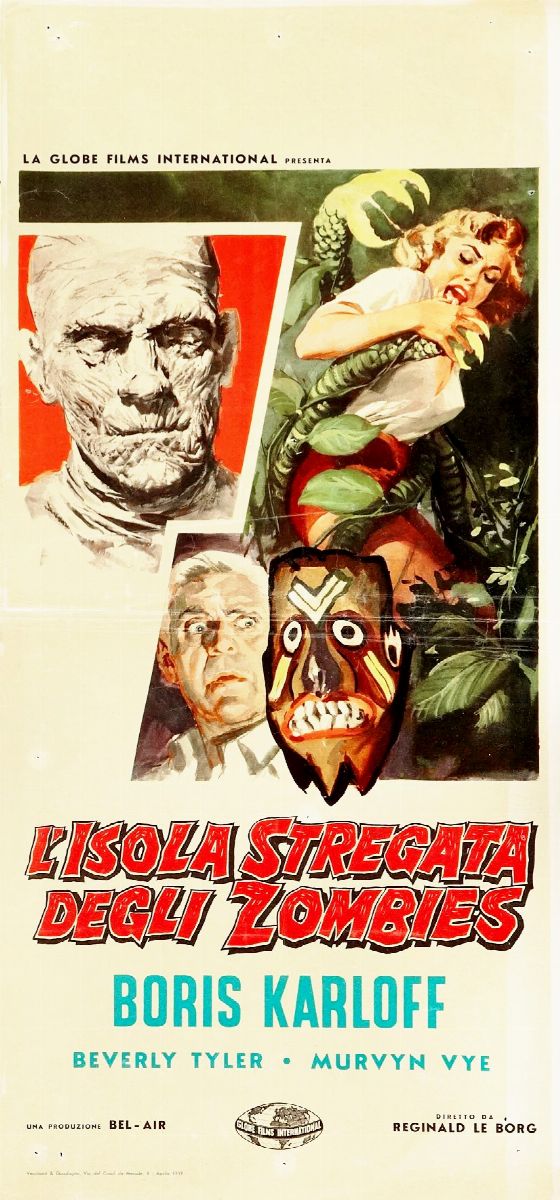 Averardo Ciriello - Bozzetto per "L'isola stregata degli zombies", tempera su cartoncino