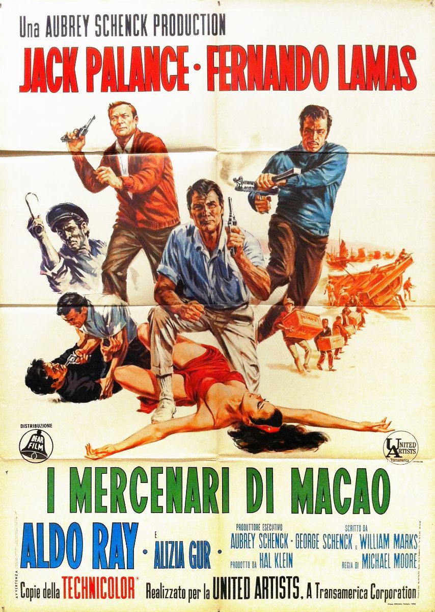 Averardo Ciriello - Bozzetto originale per 'I mercenari di Macao', tempera su cartoncino
