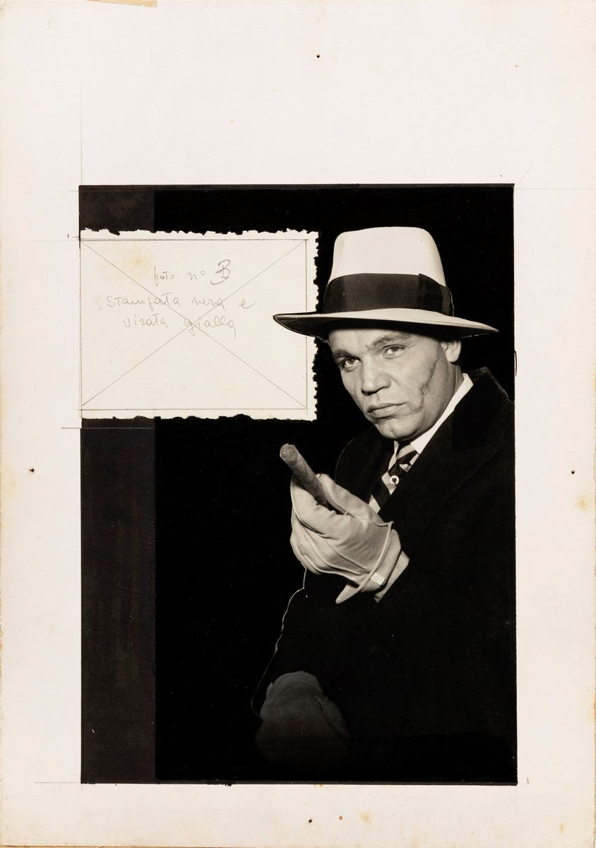 a.n.I. (autore Non Identificato) - F.B.I. contro Al Capone, tempera su cartone e pellicola fotogr...
