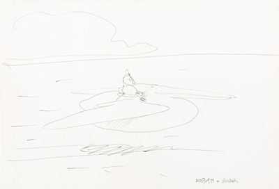 Arzach - Sketch originale, biro su cartoncino
