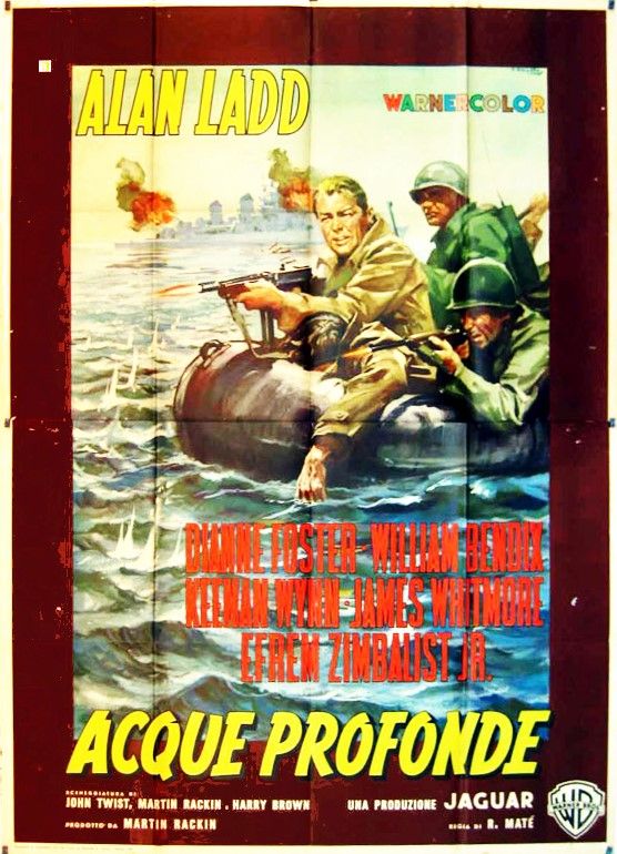 Averardo Ciriello - Bozzetto per locandina di 'Acque profonde' (The Deep Six), tempera su cartone