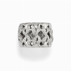 Anello in oro bianco 18k e diamanti