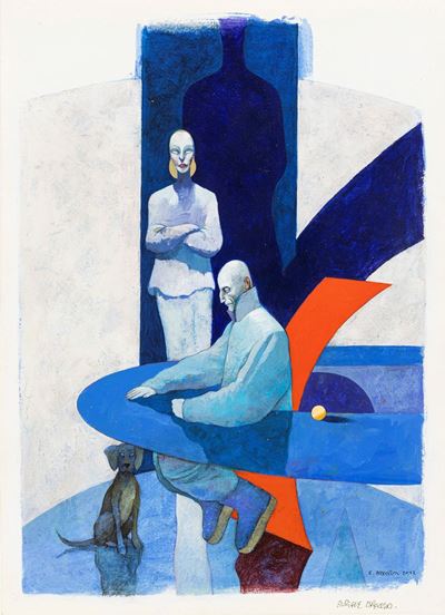 Viaje al futuro, tempera su cartoncino