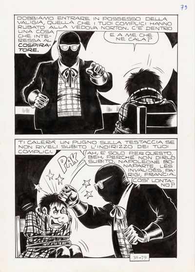 Alan Ford - Le grandi vacanze, matita e china su cartoncino