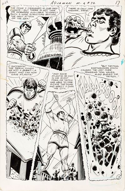 Aquaman - Tryton the Terrible, pastello e china su cartoncino DC