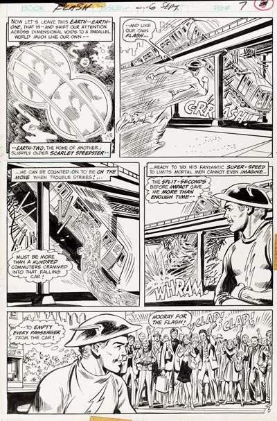 The Flash - Nowhere On The Face Of The Earth!, matita e china su cartoncino, 27 x 40 cm, 1975