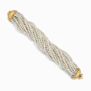 Bracciale in oro 18k e perle coltivate