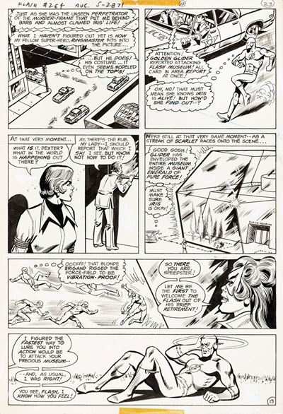 The Flash - The Golden Glider's Final Fling!, matita e china su cartoncino DC