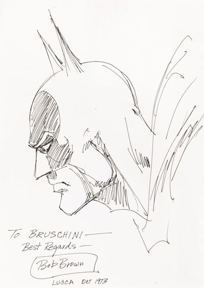 Sketch originale di Batman, china su cartoncino, 1973