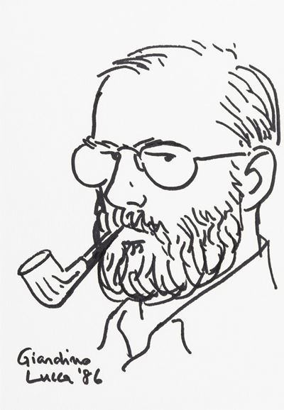 Autoritratto, pennarello su cartoncino, 1986