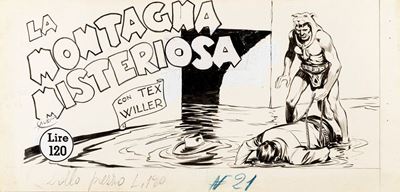 Tex - La montagna misteriosa, matita e china su cartoncino